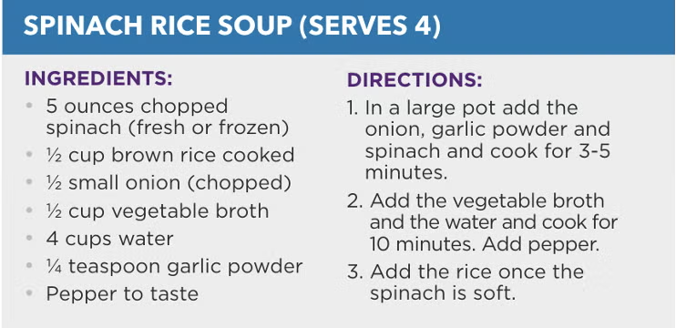 Spinach Rice Soup Recipe