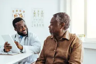 Doctor and patient talking