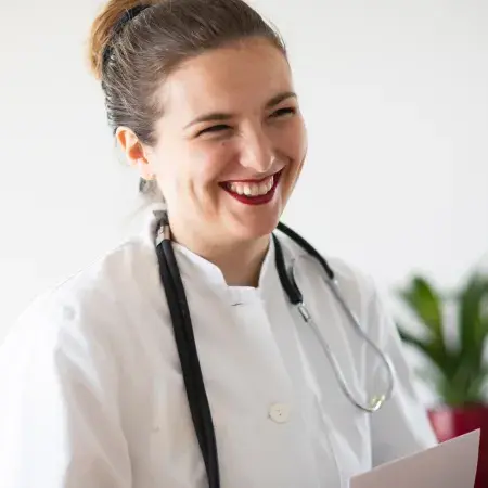 Care provider with a big smile